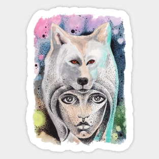 wolf girl Sticker